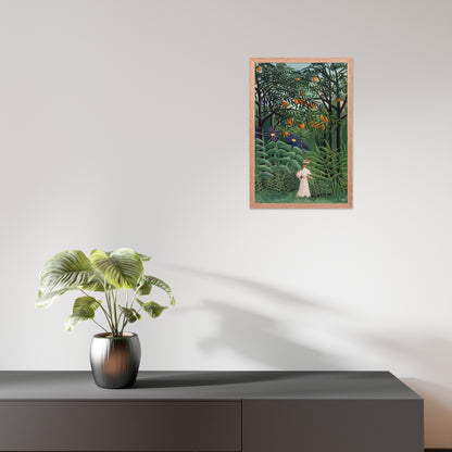 Woman Walking in an Exotic Forest by Henri Rousseau