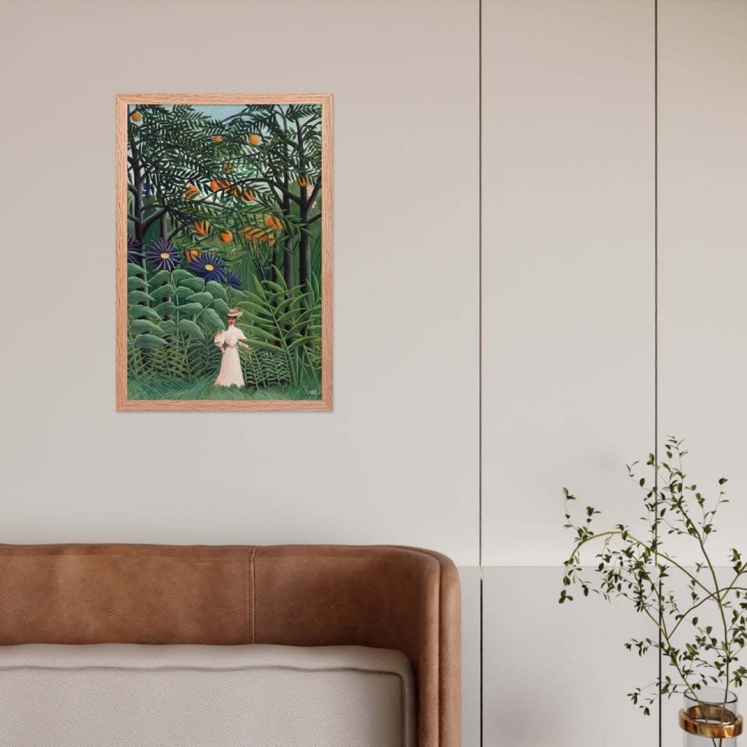Woman Walking in an Exotic Forest by Henri Rousseau