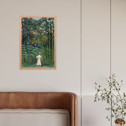 Woman Walking in an Exotic Forest by Henri Rousseau