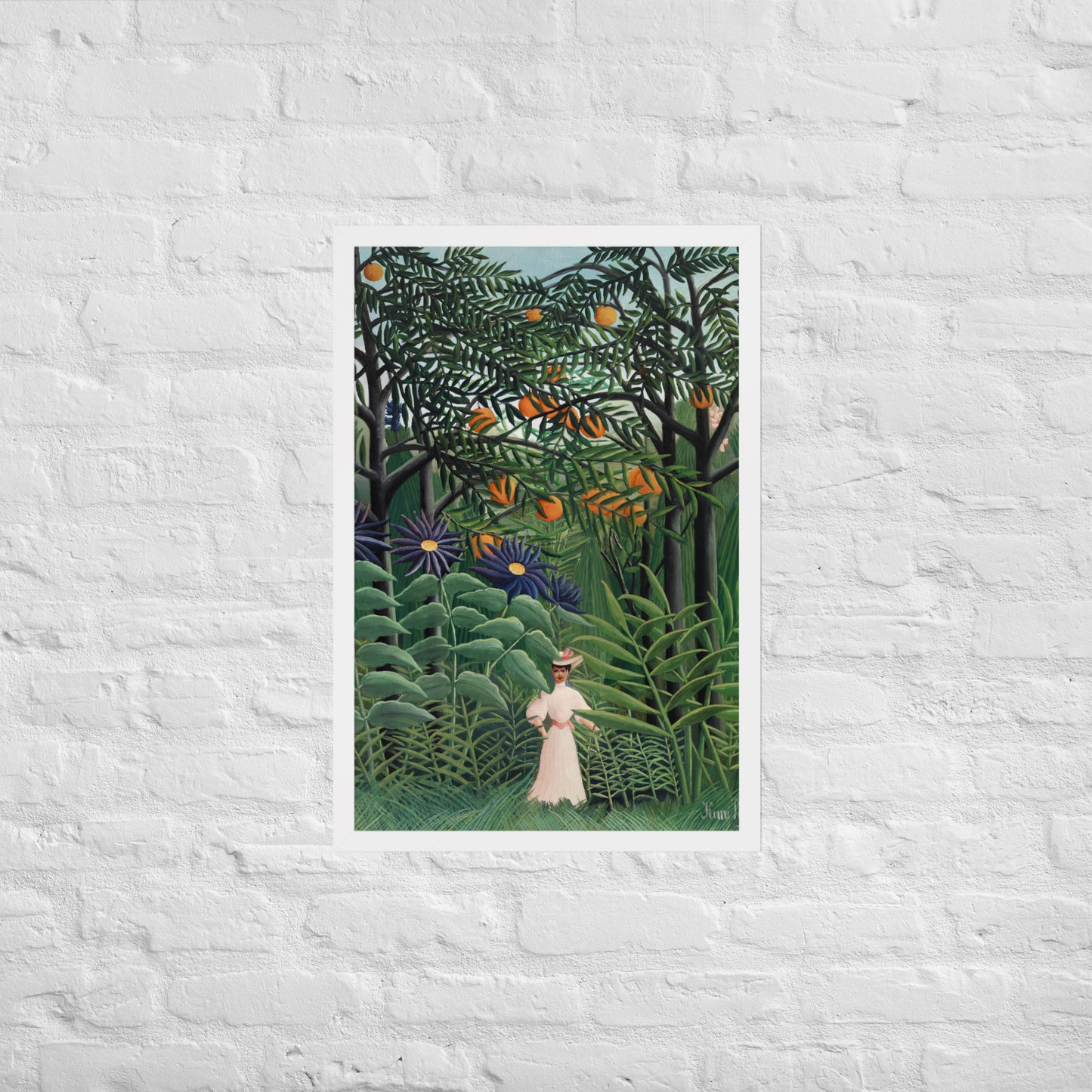 Woman Walking in an Exotic Forest by Henri Rousseau