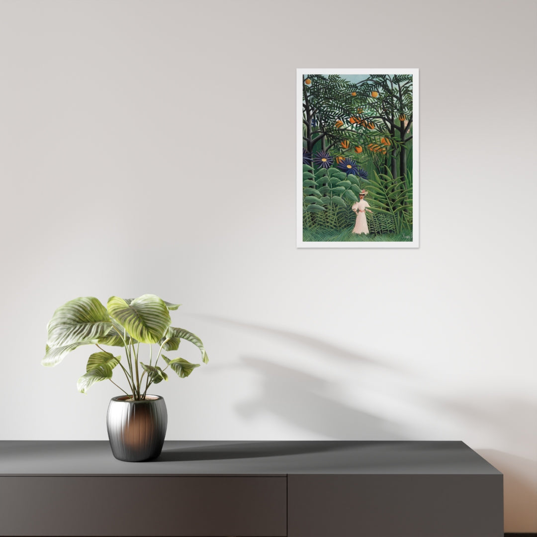 Woman Walking in an Exotic Forest by Henri Rousseau