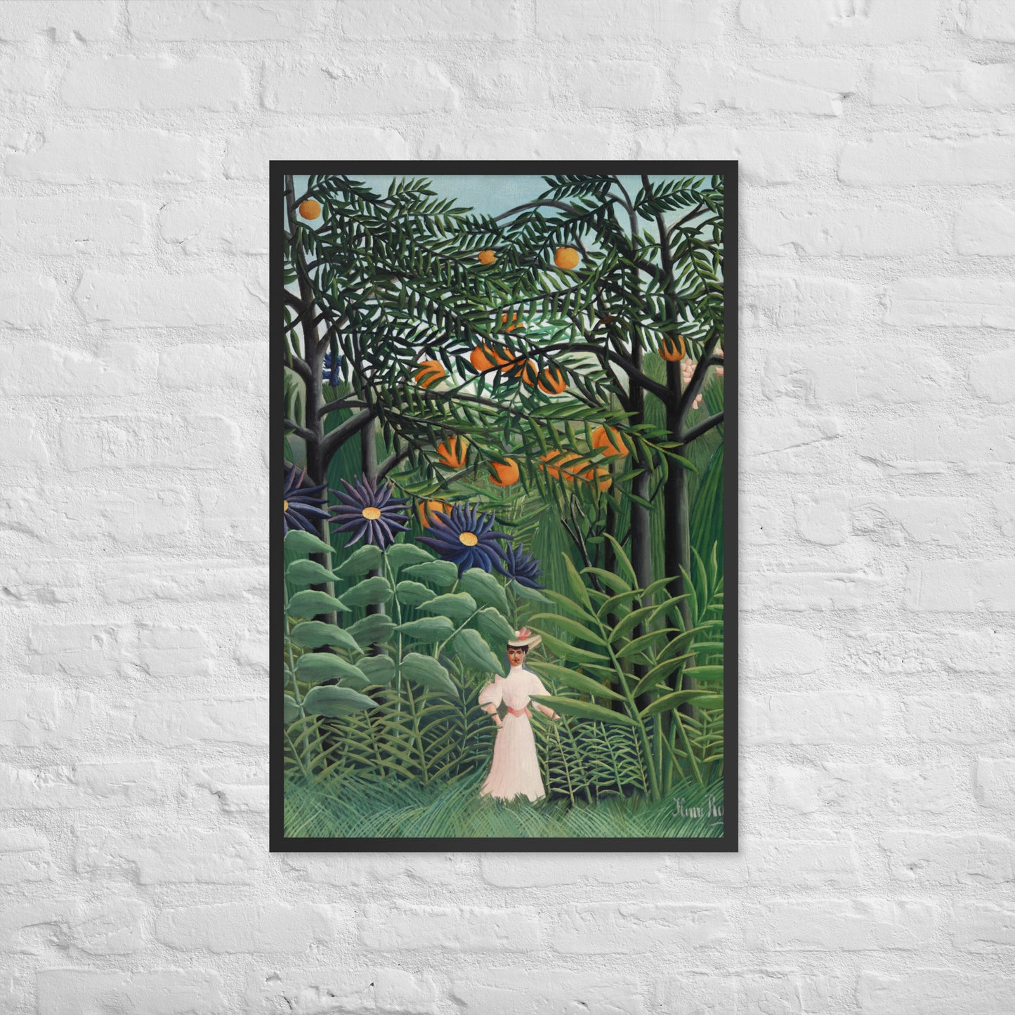 Woman Walking in an Exotic Forest by Henri Rousseau