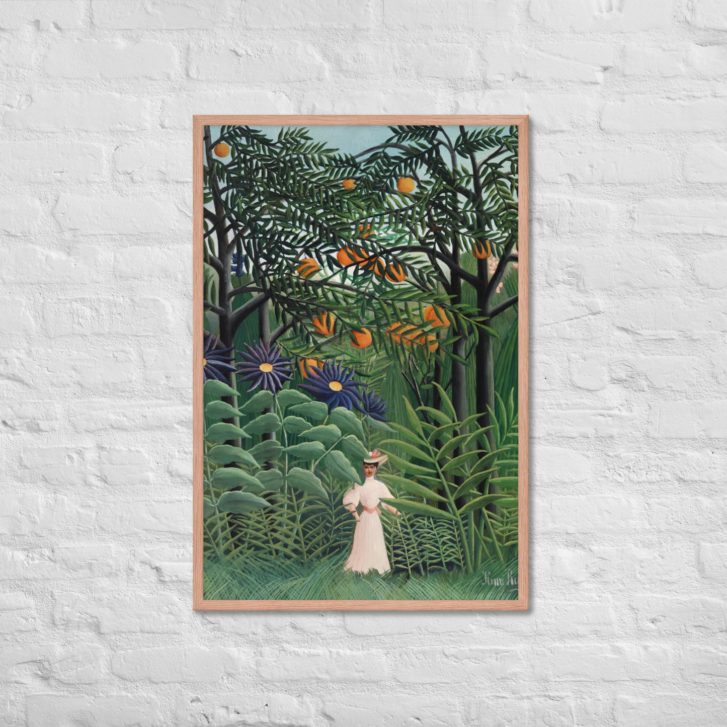 Woman Walking in an Exotic Forest by Henri Rousseau