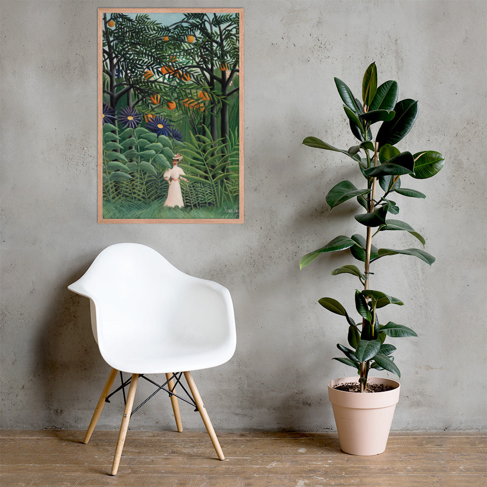 Woman Walking in an Exotic Forest by Henri Rousseau