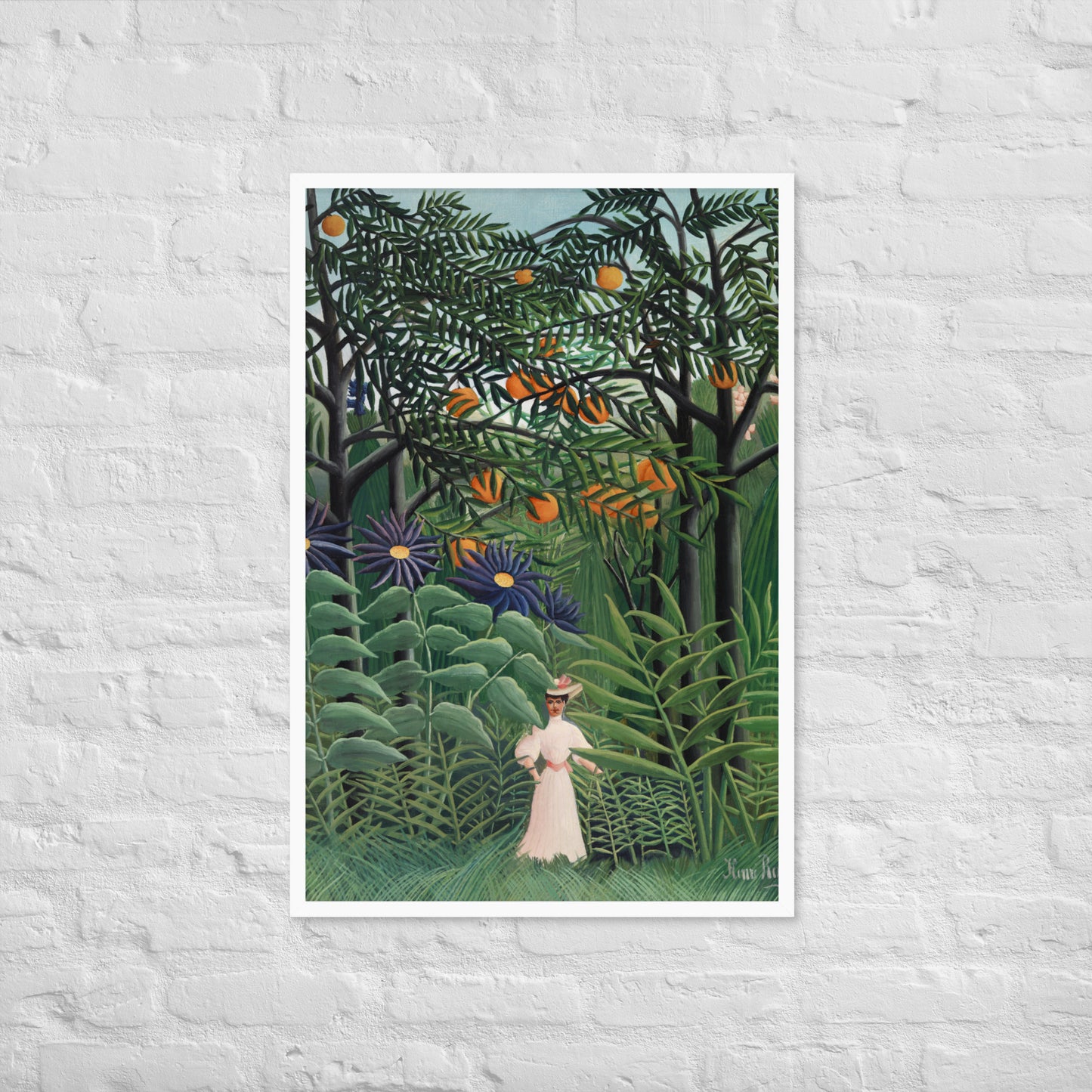 Woman Walking in an Exotic Forest by Henri Rousseau